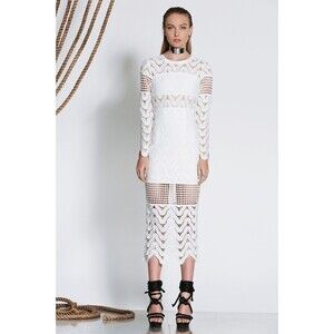 Premonition State of Grace Long Sleeve Lace Midi Dress